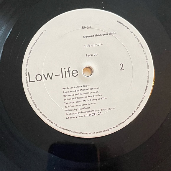 *Very Rare* NEW ORDER Low-Life Vinyl PolyGram Promo Release 1985 - Picture 5 of 6